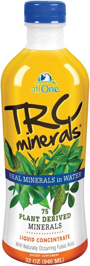 allOne TRC Minerals Liquid | Unflavored | Full Spectrum of 75 Plant-Derived Trace Minerals & Elektrolyte pro Unze | 32oz