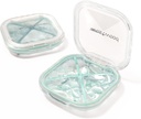1 Pack kleine grüne Pille Organizer, 4 Komponenten, Kompakte stilvolle Reise-Camping-Pulse Box Tägliche Medizin Pille Fall, Tragbar und Feuchtigkeitsbeständig, um Vitamine, Medikamente und Ergänzungen zu speichern