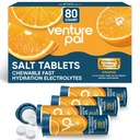 Venture Pal Tablettes électrolytiques à croquer, 80 Compte rapide Dissoudre les comprimés de sel de bâton sans sucre - lot de variétés pour l'hydratation rapide, la course en plein air, la randonnée, les sports
