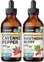 BIO KRAUTER Cayenne Teinture 4 Fl. Oz. & Hawthorn Teinture de baie 4 Fl. Oz.