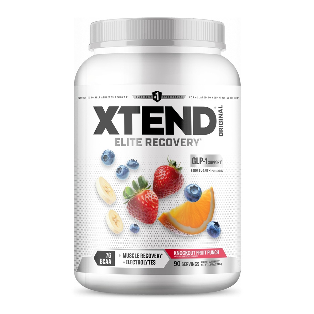 XTEND Original BCAA polvere Knockout frutta Punch | Sugar Free Post Workout Muscle Recovery Drink con aminoacidi | 7g BCAAs per uomini e donne | 90 Serve