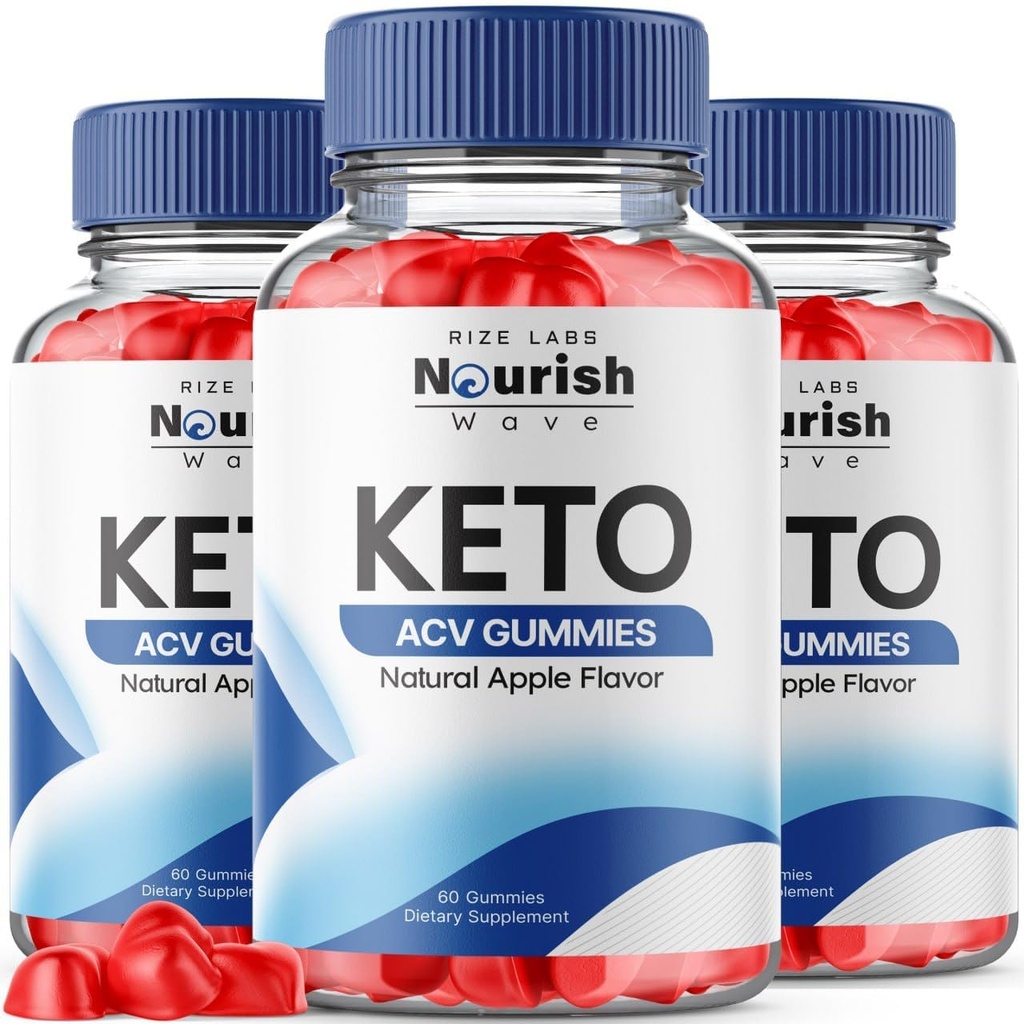 rize labs - Nourish Wave Keto ACV Gummies Supporta la perdita di peso avanzata, per una migliore digestione, Stamina e Endurance (180 Gummies)
