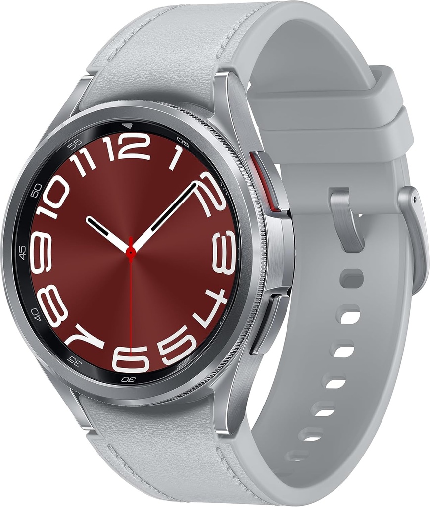 SAMSUNG Galaxy Watch 6 Classic 43mm Bluetooth Smartwatch, rotierende Lünette, Fitness Tracker, Personalisierte HR-Zonen, Advanced Sleep Coaching, Herzmonitor, BIA Sensor, Health Insights, US Version Silver