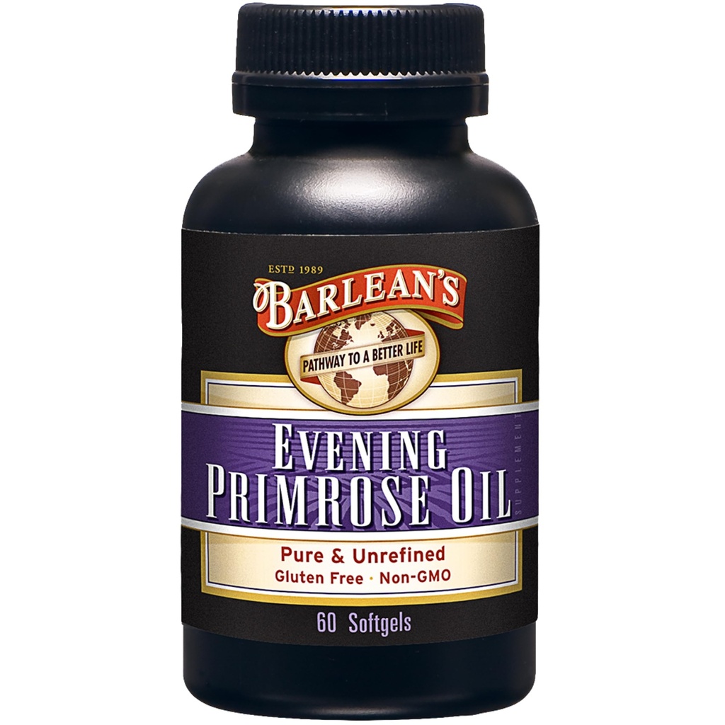 Barlean's Soiring Primrose Oil Softgels with Gamma-Linolenic Acid (GLA) - Non-OGM, sans gluten - 60-Softgels