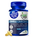 Supplément Vegan Omega 3 – Algae Omega 3 avec DHA EPA DPA – Capsules Vegan d'Algal – Huile de poisson Alternative – Formule d'huile d'algues à base végétale – Non-OGM, sans carrageenan, haute résistance