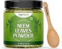 Neem Blätter Pulver natürliche Lösung für Pimple-Free klare Haut & Silky Haare, ideal für Face Packs, Haarpflege und Pigmentierung Unterstützung mit Holzlöffel – 100g | 3.5 Oz