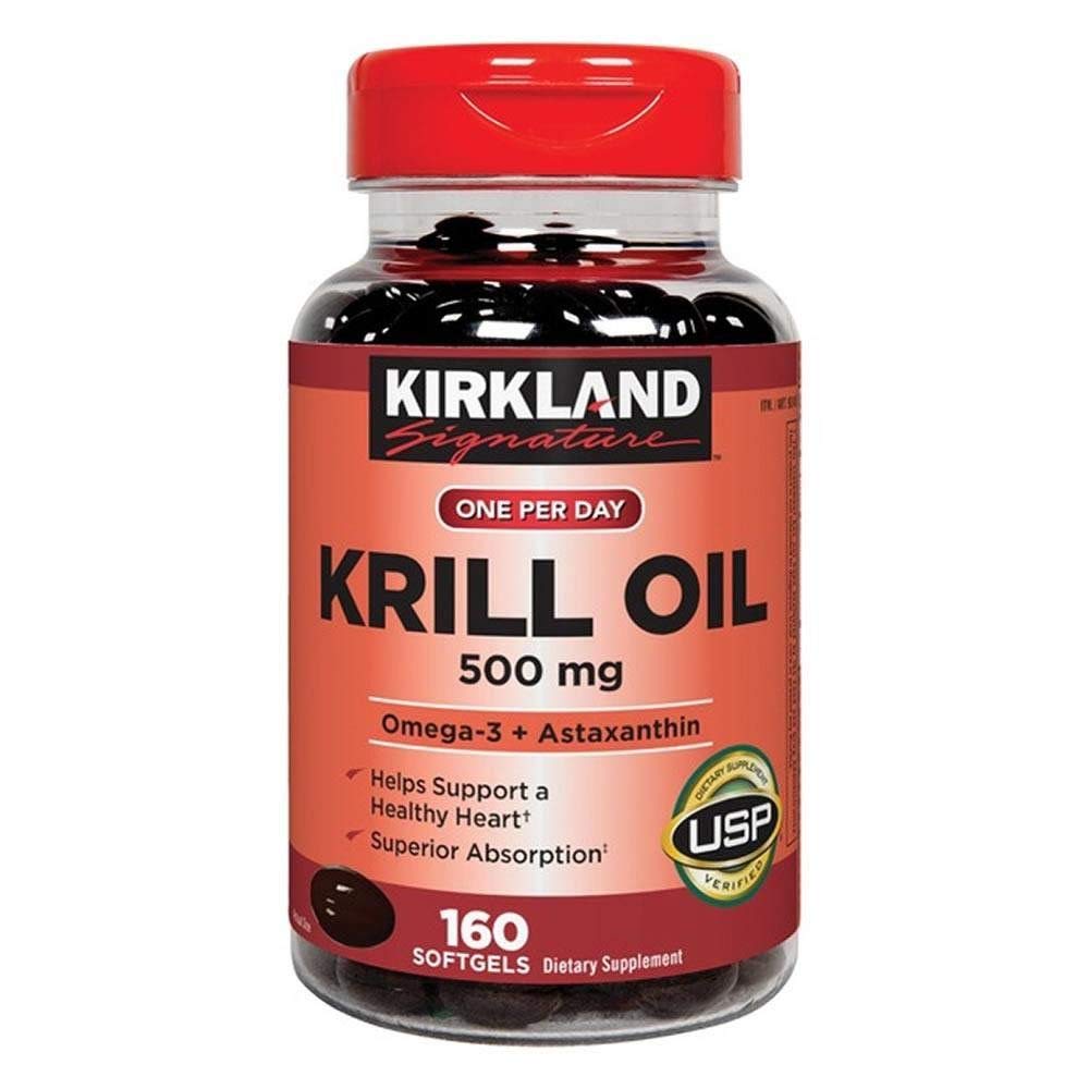 Kirkland Firma Olio di Krill 500 Milligram 160 Softgels