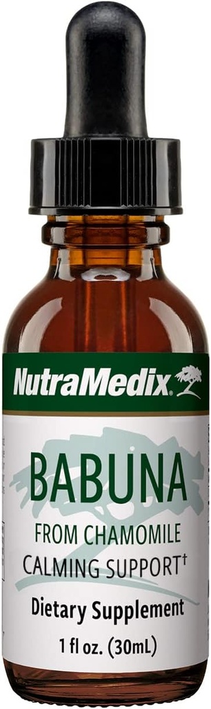 NutraMedix Babuna Calm Drops - Estratto di camomilla per il riposo ottimale e il supporto di rilassamento - Supplemento calmante può essere mescolato con acqua per tè rilassante o bevanda (1oz / 30ml)