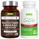 Multivitamina e minerali per le donne + alto assorbimento CoQ10 100mg 120 Softgels Energy Bundle, rilascio prolungato Multivitamina + CoQ10 avanzato con vitamina E & D-Limonene, di Igennus