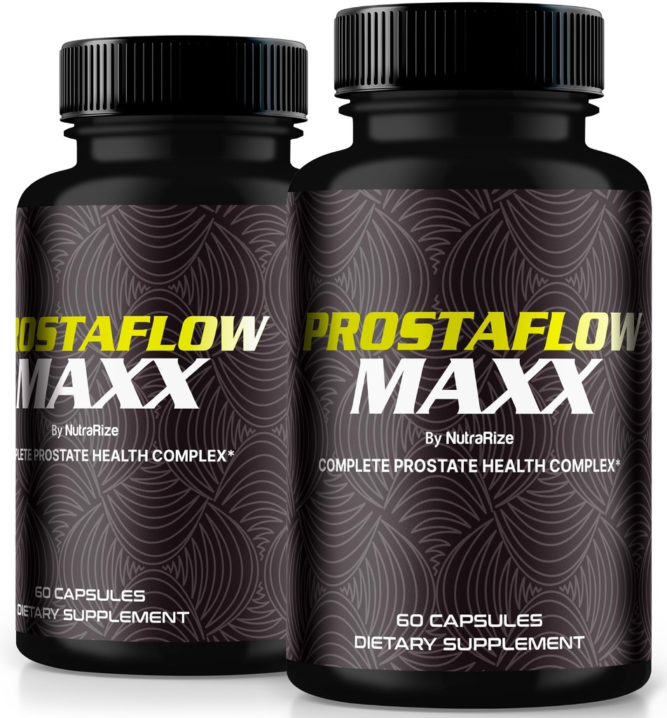 (2 Pack) ProstaFlow Maxx Capsules, ProstaFlow Max Prostate Supplément, Supplément tout naturel pour le contrôle, pilules avancées pour l'énergie, Prosta Flow Maxx Reviews (120 Capsules)