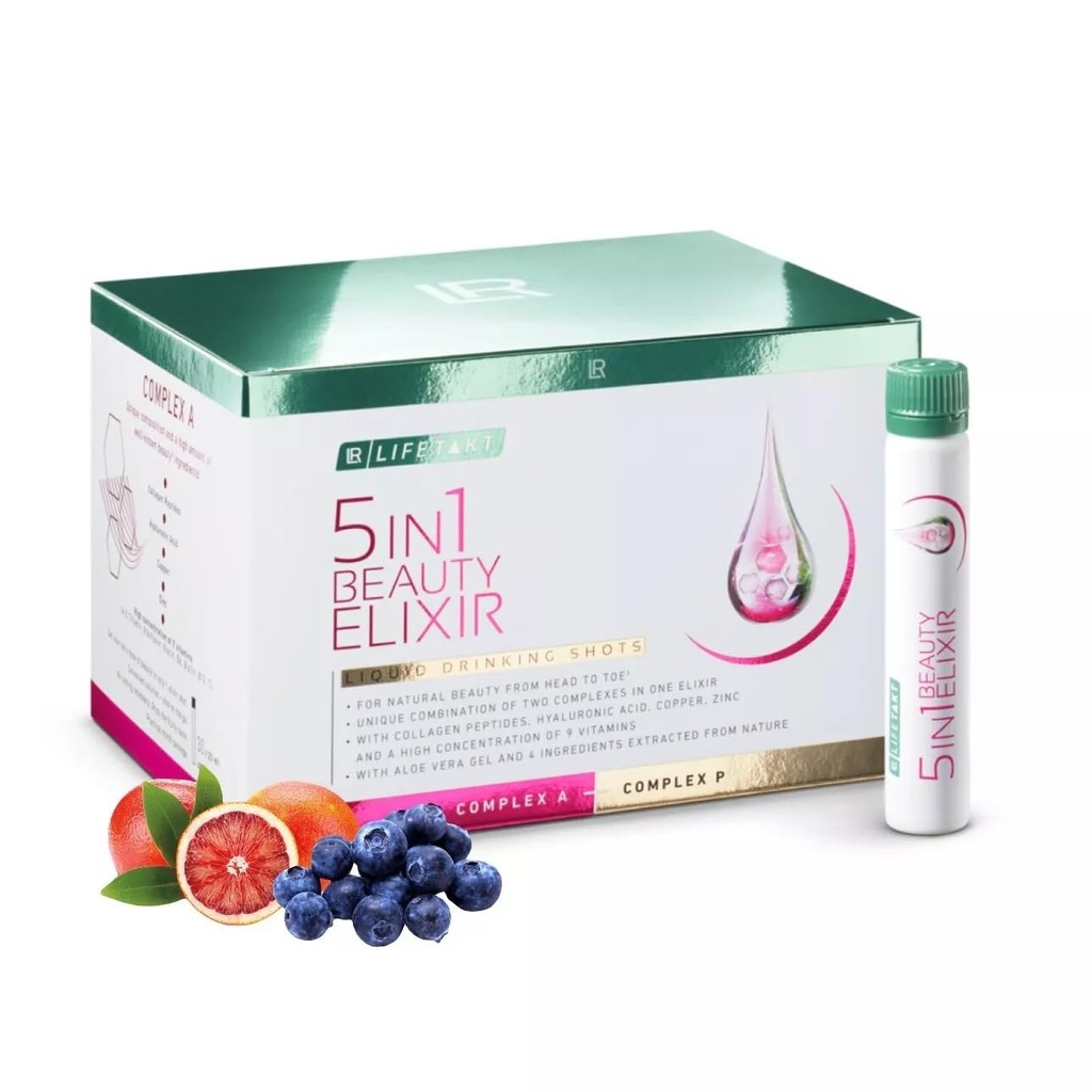 LR Health&Beauty Lifetakt Beauty Elixir 5 in 1 Donna Pelle Nails Salute con Collagen 30x25 ml