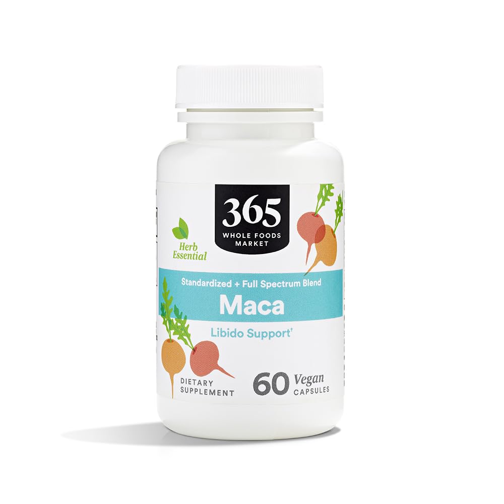 365 von Whole Foods Market, Maca Standardisiert + Full Spectrum Blend, Libido Support, Vegan Kapseln, 60 Zähler