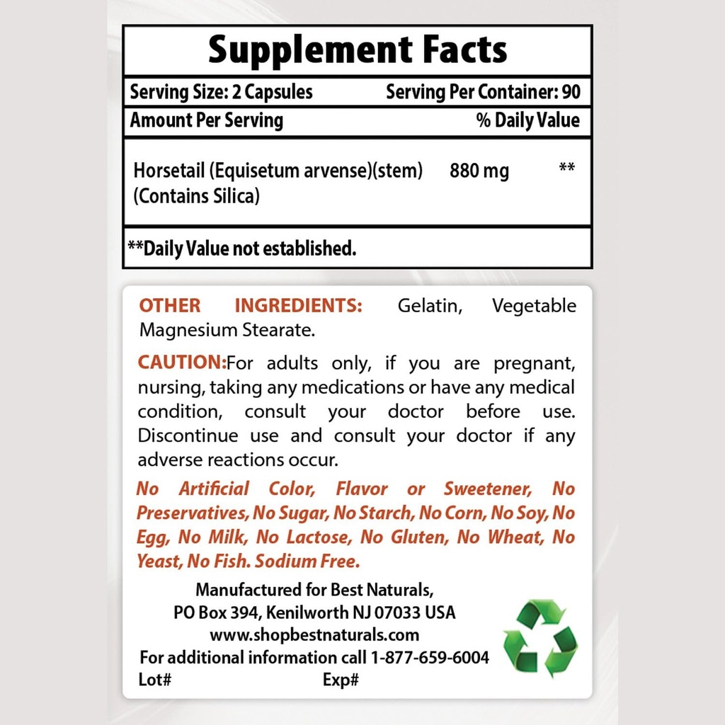 Best Naturals Coda di cavallo 440 mg & Ashwagandha Extract 500 Mg