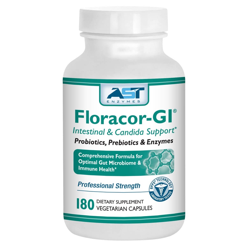 Floracor – Probiotiques et enzymes pour soutenir la santé intestinale et gut –180 capsules végétariennes