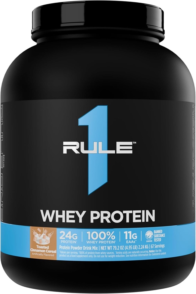 Regel 1 Whey Protein – 24g Fast-Acting Protein aus All-Whey-Quellen mit natürlich vorkommenden EAAs & BCAAs für Workout Recovery oder Anytime Use (5 Pfund*, Toasted Cinnamon Cereal)