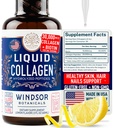 Integratore di peptidi di collagene liquido concentrato - 30.000mcg Collage liquido idrolizzato per le donne più capelli biotina, pelle, supporto per unghie - gocce dirette sublinguali o in bevande - Bevanda di limone naturale 2 oz