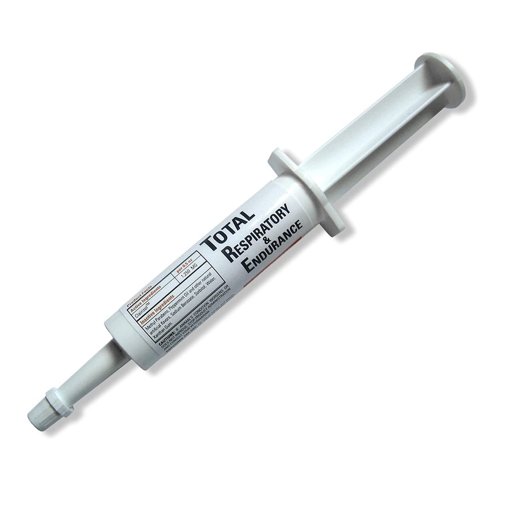 Ramard Total Respiratory & Endurance Syringe für Pferde, Equine Vitamin & Supplements, Veterinary Supplies, mit Clairisol, Methyl Parabens, Pfefferminzöl & Natriumbenzoate 1/2 oz, 1-Pack