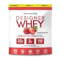 Designer Wellness, Designer Whey, poudre naturelle de protéines de Whey avec probiotiques, fibre et clés B-vitamines pour l'énergie, sans gluten, fraise d'été, 2 lb