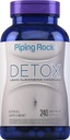 Pipeping Rock Detox Nettoyer Capsules de 240 pilules Complexe à base de plantes Formule de maigre avec extrait de racine de dandelion, musc de psylium et chardon de lait