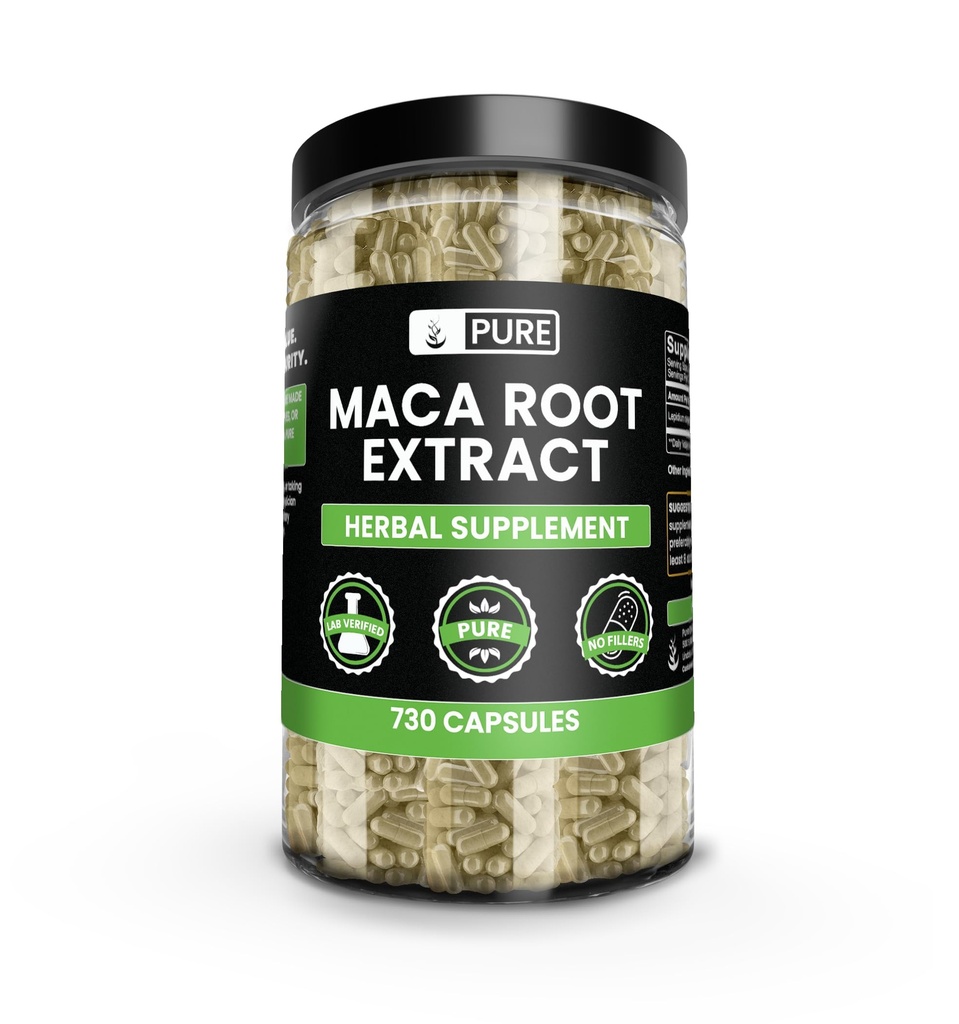 PURE ORIGINAL INGREDIENTS Maca Root (730 Kapseln) Kein Magnesium oder Reisfüller, Immer rein, Lab Verifiziert