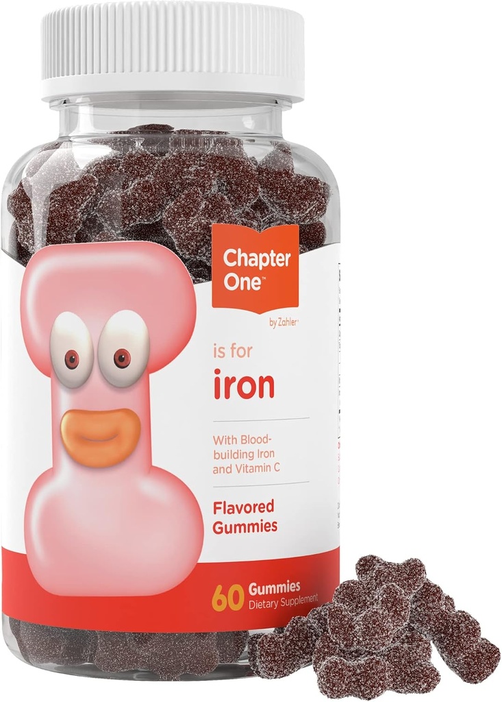 Gummies de fer Zahler avec vitamine C - pour les femmes, les hommes et les enfants - Meilleur supplément de fer Kosher facile à digérer pour les enfants et les adultes - 60 Compte