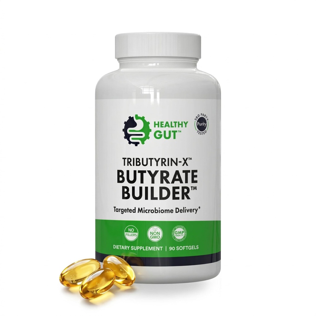 Healthy Gut Tributyrin-X | Più Biodisponibile Butyrate Supplemento per Gut Health & Leaky Gut Support | 99% Pure w/Zero Odor | 90 Softgels