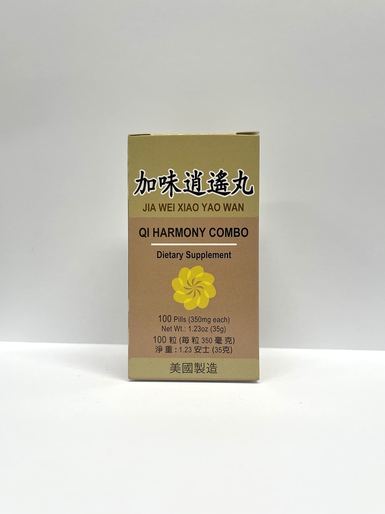 Qi Harmony Combo - Jia Wei Xiao Yao Wan supplemento di erbe aiuta per l'irritabilità, la fatica, anormale oscillazione 350mg 100 pillole Made in USA