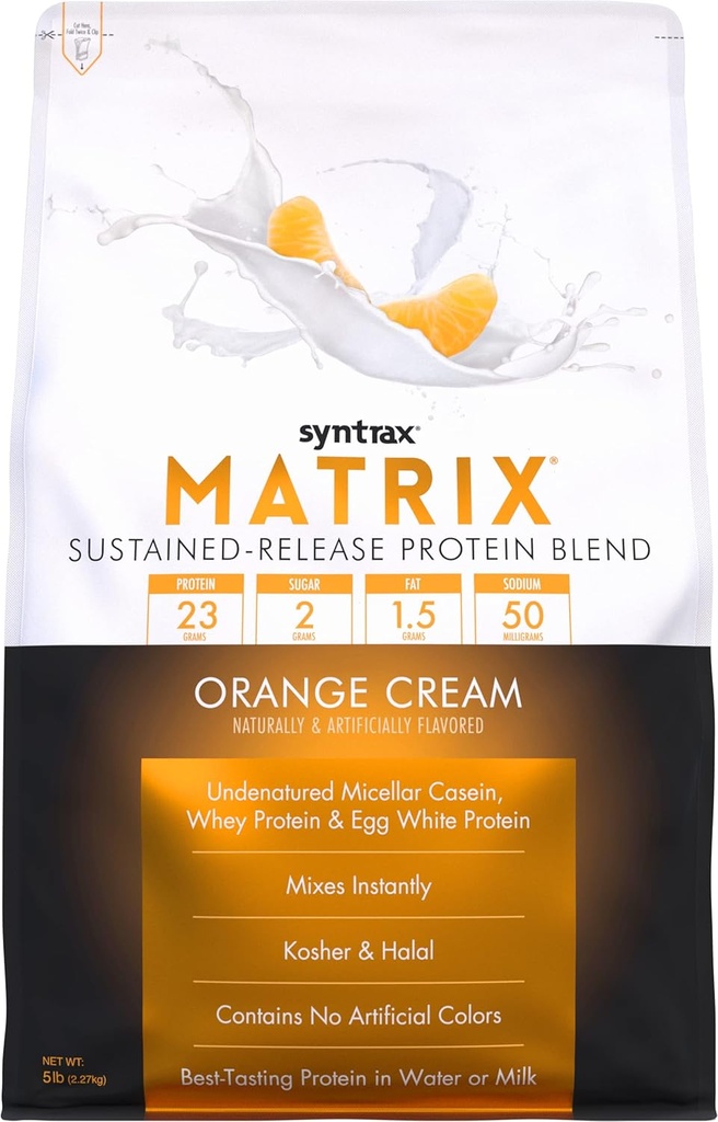 Sintrax Nutrition Matrix - Sustain-Release Protein Blend, Crema Arancione, 5 lb.
