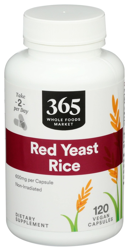 365 da Whole Foods Market, Red Yeast Rice 600mg, 120 Count