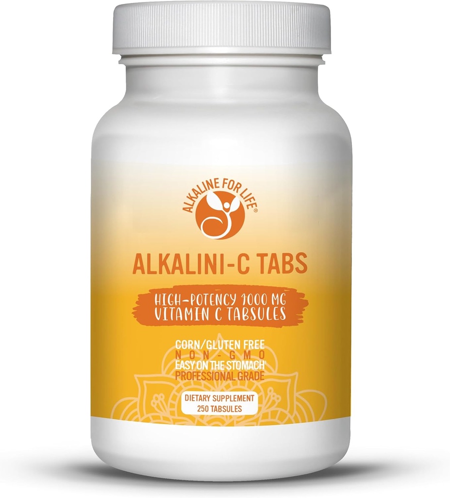 Alkalini-C Tabs| Corn-Free | OGM-Free | Nutrienti alcalinizzanti Forms | 1000 MG Per Tab | Vitamina di grado professionale C come L-Ascorbate NON acido ascorbico - 250 Tabs