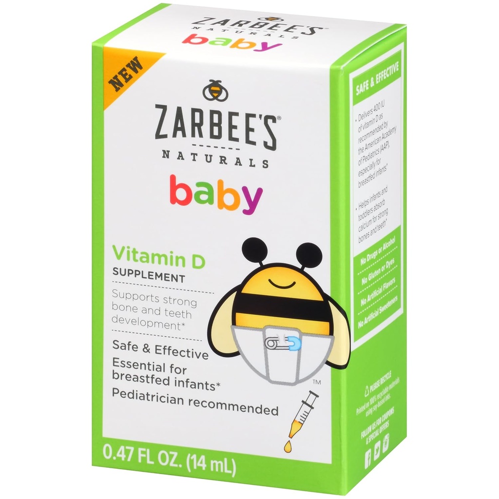 Zarbee's Naturals Baby Vitamin D Supplemento, 0,47 Oncia fluida