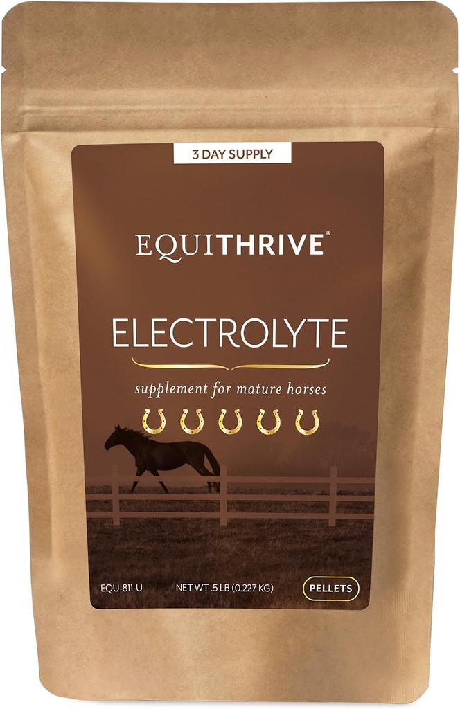 Equithrive Horse Electrolyte Pellets, Vitamine e Minerali Supplemento, Equine Feed forniture per la formazione e la concorrenza, .5 lbs, 3 giorni di alimentazione