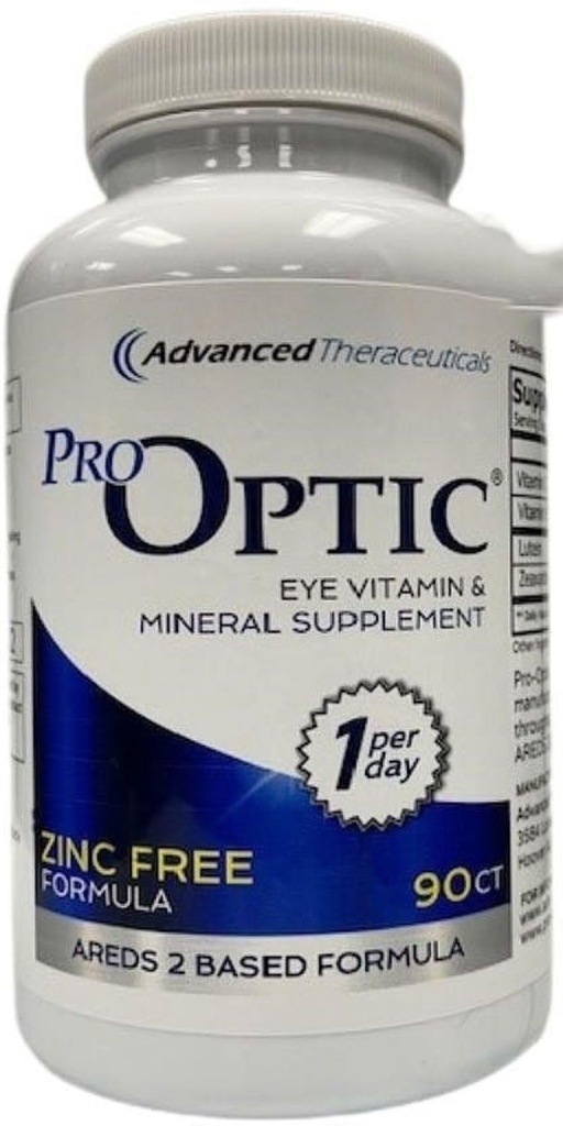 PRO-Optic Traditional (ZINC Free) AREDS 2 Formel - Eine Kapsel pro Tag / 90 Kapseln / 3 Monate Versorgung