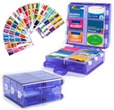 Große Pillen-Organisator mit Medizin-Labels, Pillenspender 12-Kommentar Reise-Arzneimittel, 7-Day Pillen-Box für Vitamine und Ergänzungen (blau, 161 Labels)