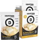 Devotion Nutrition Protein Powder Blend | Glutenfrei, Keto Friendly, Ohne Zusatz von Zucker | 1g MCT | 20g Whey & Micellar Protein | 12 Single Serving Packets (Buttery Blend)
