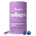 Polvere avanzata del collagene marino giapponese |Tipo 1 e 3 | Supplementi per le donne e gli uomini con acido ialuronico | Supporta lo splendore della pelle, la crescita dei capelli e la resistenza delle unghie | Lavanda di mirtilli (200g)