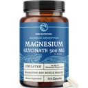 Magnesio Glycinate 500mg | Alto assorbimento | Chelato per il rilassamento del muscolo, le ossa, il cuore, Nerve, il sonno e il sostegno calma per le donne e gli uomini | Magnesium Chelate Supplement & Bisglycinate Complex | 120ct