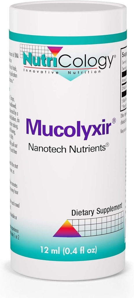 Nutricology Mucolyxir Supplement - Mucus Clearance from Lungs, Mucus Relief, Microdose DNA, Wild Pacific Salmon, Liquid Drops - 0.4 Fl Oz