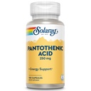 SOLARAY Pantothensäure 250mg | Vitamin B5 | Energie Metabolismus, Haar, Haut, Nägel & Verdauungsunterstützung | 100CT