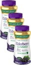 Nature's Bounty Elderberry Gummies, Dietary Supplement, Supports Immune Health, Contains Vitamin A, C, D, E and Zinc, 100 mg, 70 Gummies (Pack of 3)