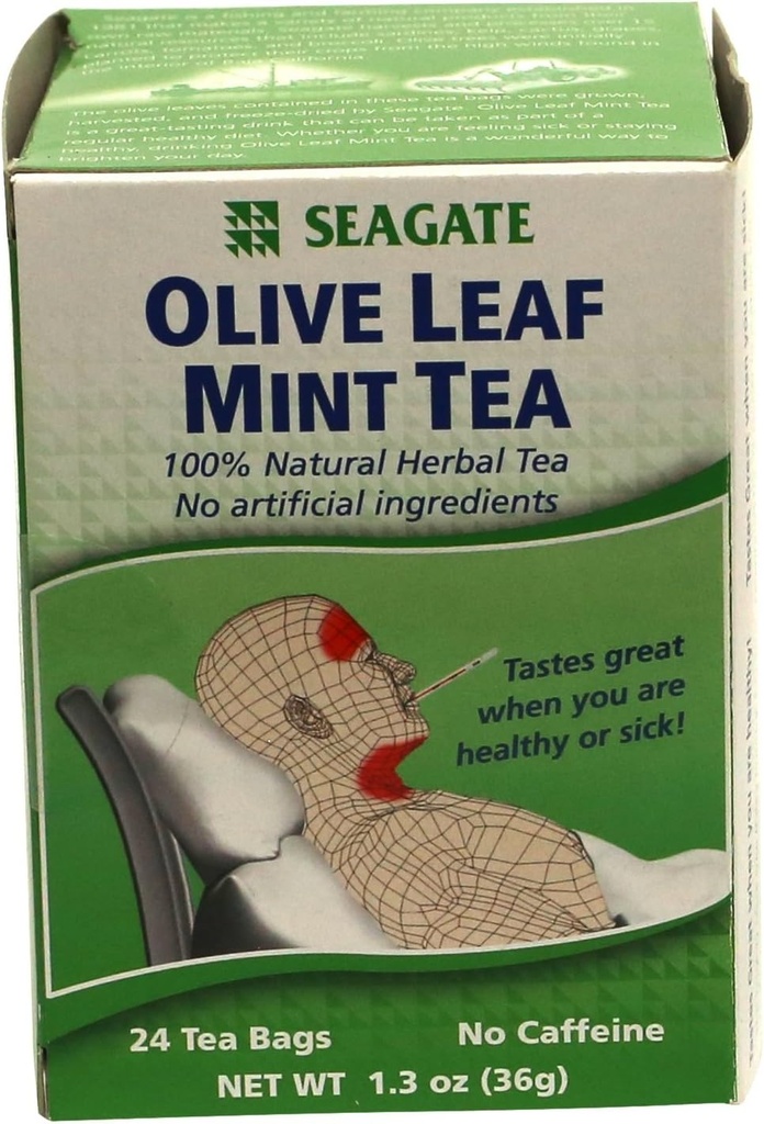 Prodotti Seagate Olive Leaf Herbal Mint Tea 24 Count (confezione di 1)