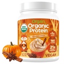 Orgain Organic Vegan Protein Pulver, Kürbis Gewürz Saisonale Geschmack - 21g Pflanzenprotein, 5g Prebiotische Faser, keine Lactose Zutaten, kein hinzugefügter Zucker, Non-GMO, Für Shakes & Smoothies, 1,02 lb