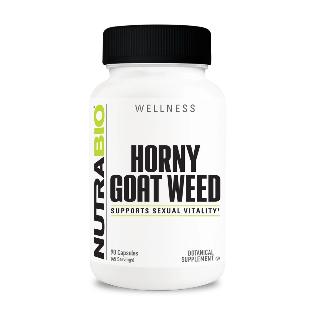 NutraBio Horny Goat Weed Extract Supplement, 500mg - für Männer und Frauen, unterstützt Energie und Vitalität, 90 Gemüse Kapseln