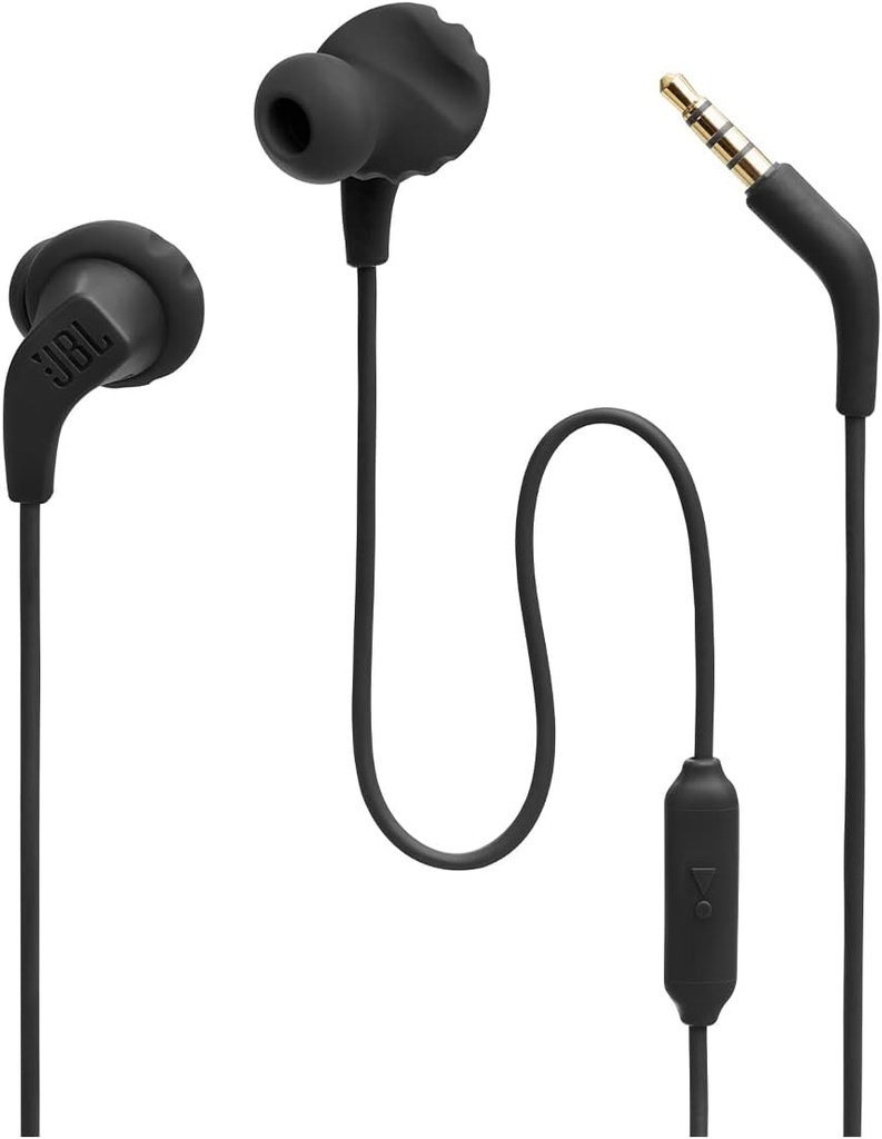 JBL Endurance Run 2 Wired - Impermeabile Wired Sports in-Ear Cuffie, Pure Bass Sound, Chiamate senza mani, Mai Hurt. Mai cadere.