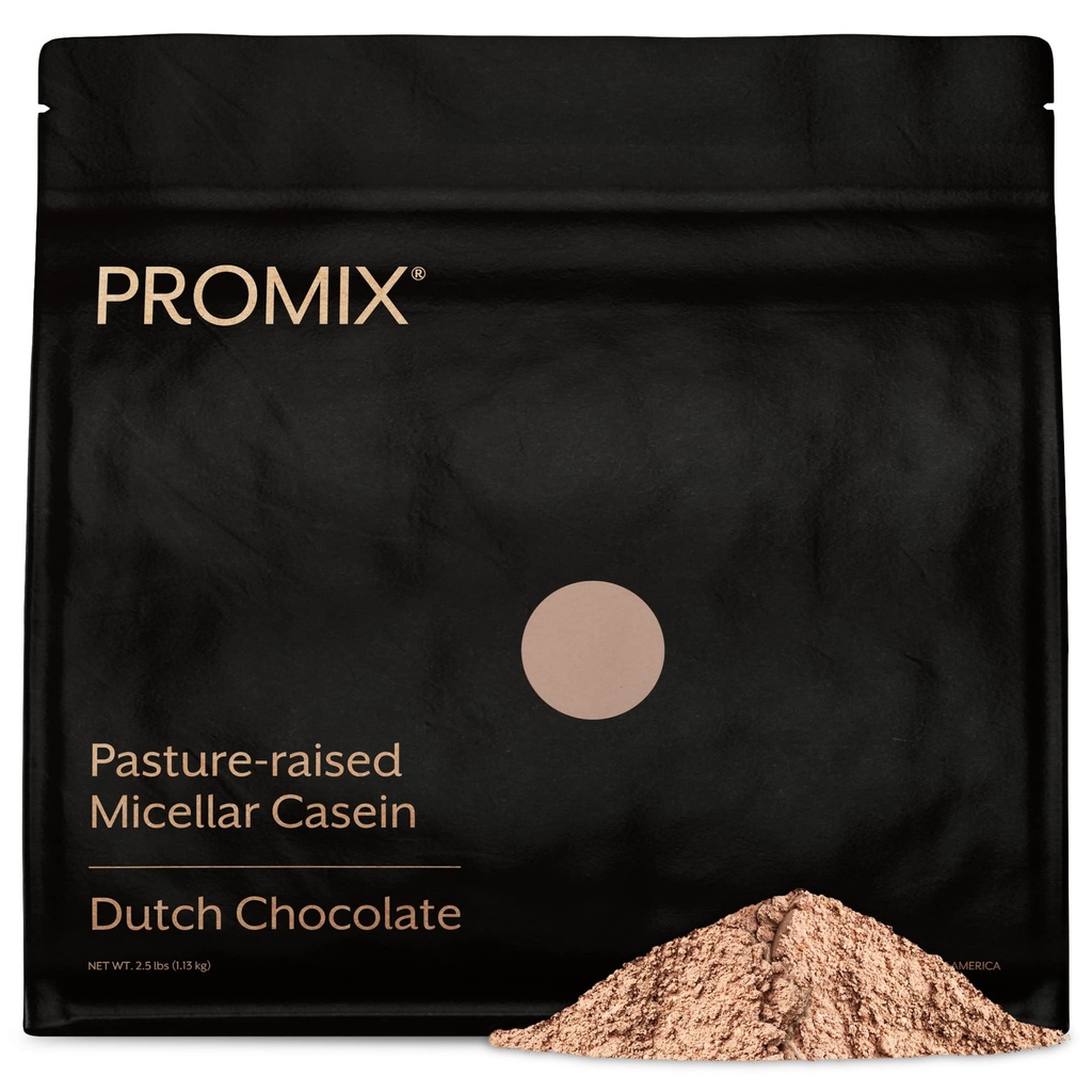 ProMix Nutrition Casein Protein Powder, Chocolate - Grass-Fed - Langsame und nachhaltige Erholung Post Workout Fitness - Shakes, Smoothies, Baking & Cooking Rezepte - Glutenfrei - 2.5 Pfund (Pack von 1)