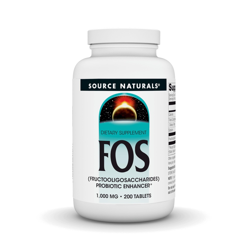Source Naturals FOS 1000 mg Fructooligosaccharides Enhancer probiotique - 200 comprimés