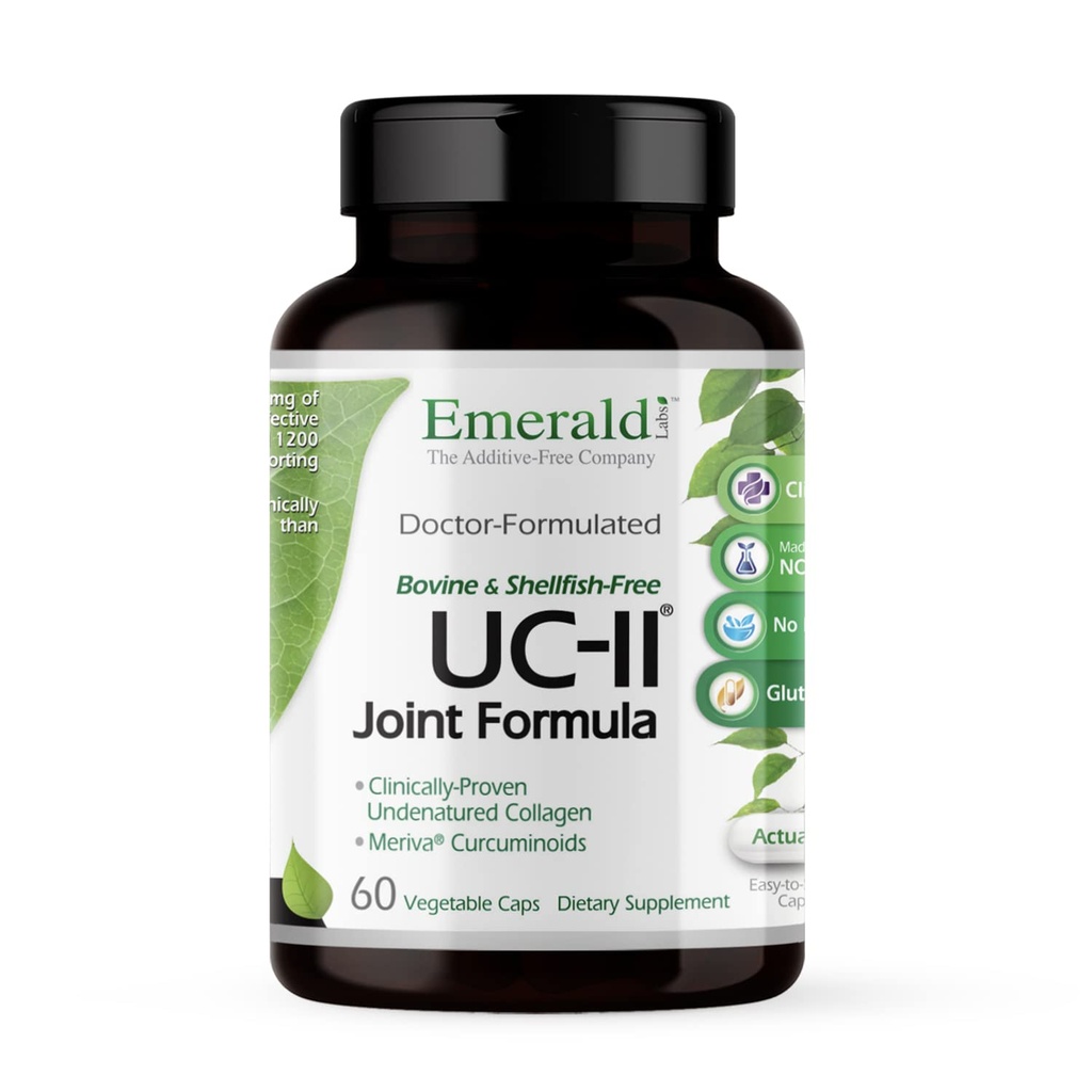 EMERALD LABS UC-II Joint Formula - Realizzata con Collage Undenatured Tipo II, Bioperine, Curcuminoids & More per Muscle & Joint Health & Mobility & Flexibility Support - 60 Capsule vegetali