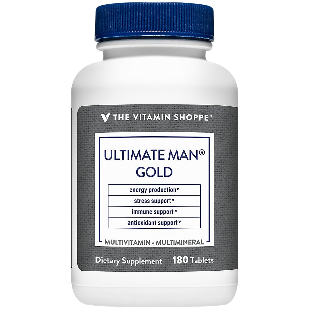 La vitamina Shoppe Ultimate Man Multivitamin - High Potency Energy & Antioxidant Blend - Integratore Multi-Mineral giornaliero completo per la salute degli uomini ottimali - Gluten & Dairy Free (180 compresse)