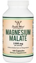 Magnesio Malato Capsule (180 Conte) - 1.500mg Per Serving (Magnesio legato all'acido malico), Terze Parti Testata, Vegan Friendly, Gluten Libero da Doppi Integratori di Legno