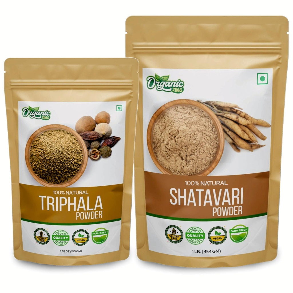 ORGANIC ZING Shatavari- 454g & Triphala Polvere- 100g